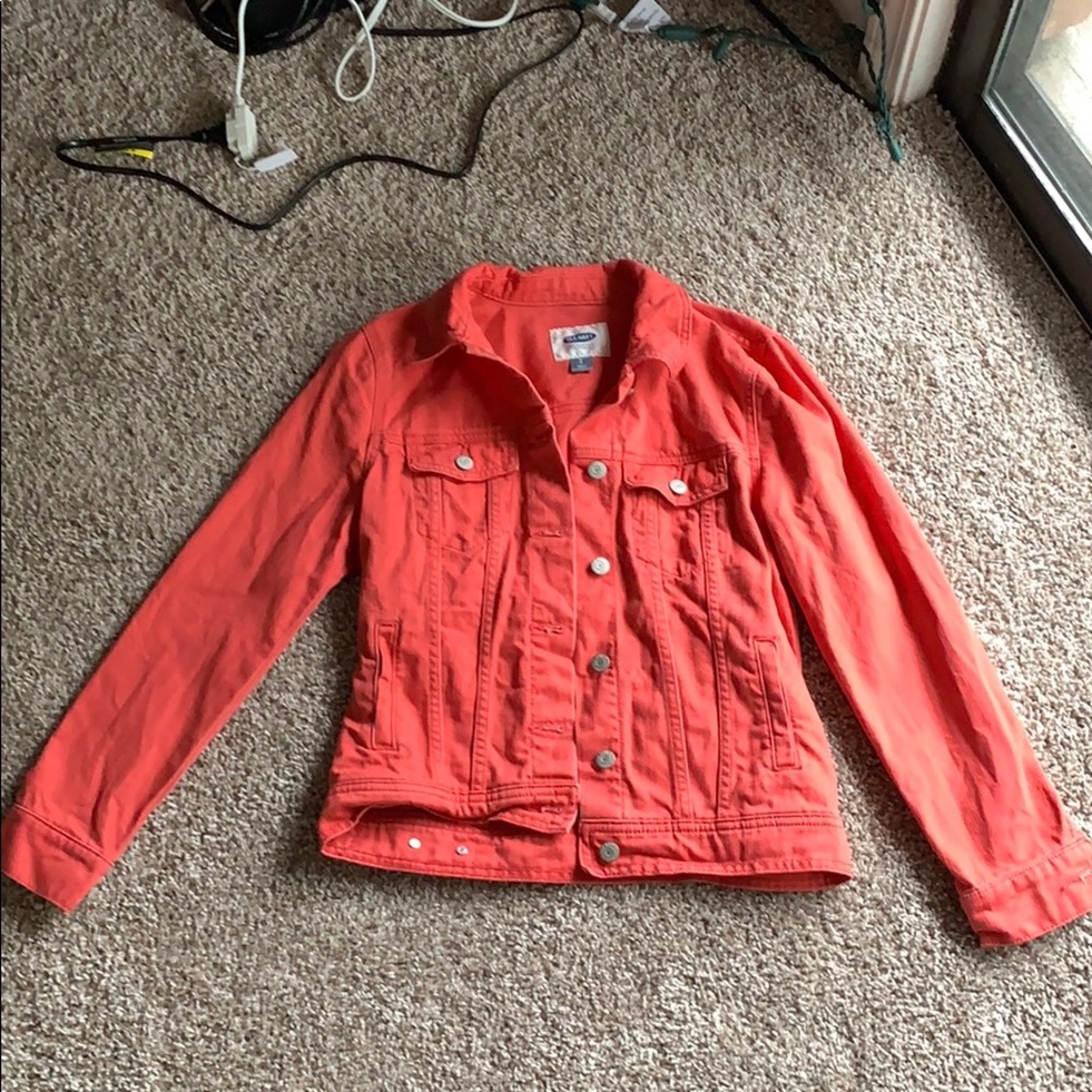 Pink denim jacket